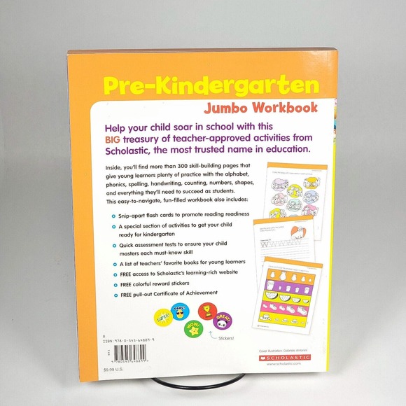 Scholastic Pre-Kindergarten Jumbo Workbooks Paperback Children Ages 3-4 New - Picture 6 of 10